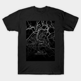 Bern Switzerland City Map dark T-Shirt